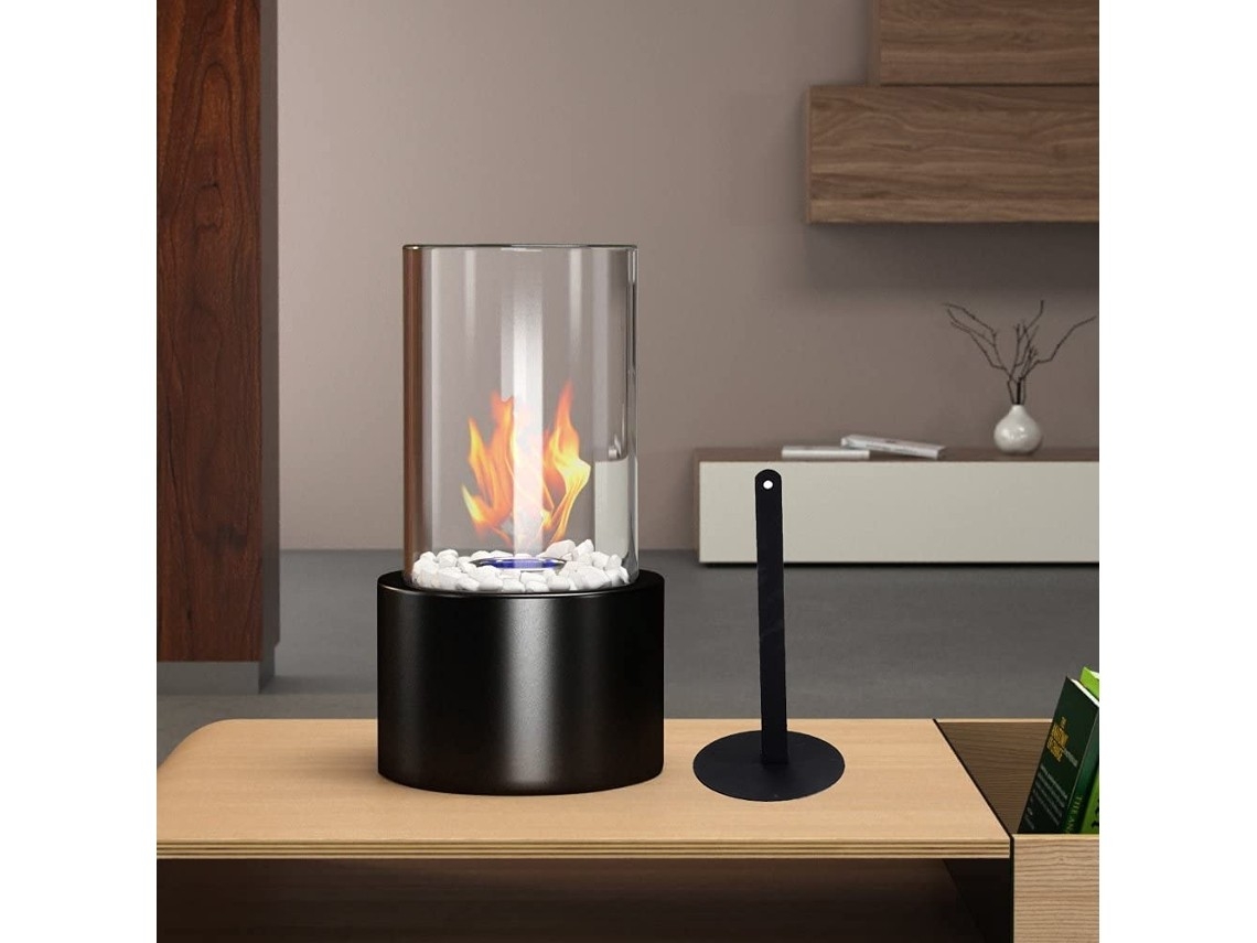 Lareira A Bioetanol Com Pedras Decorativas, Para Uso Interno E Externo.