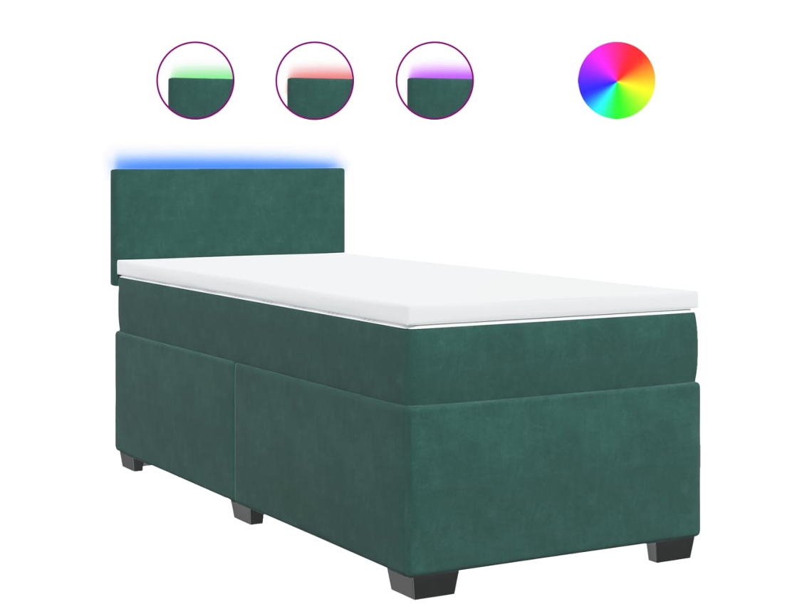 Box Spring Bed, Box Spring Beds Vidaxl Verde Veludo (100 X 200 Cm)