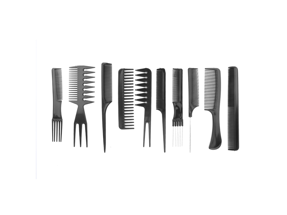 10pcs/set Pentes Profissionais De Estilo De Cabelo Para Salão E Barbearia Com Funções Diferentes