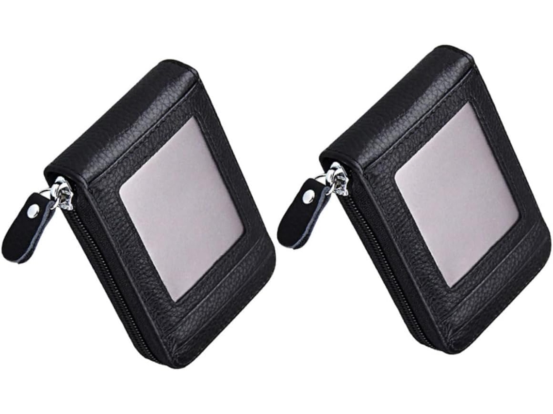 Conjunto De 2 Porta-cartões Finos Para Mulheres, Organizador De Cartões De Crédito, Estojo Para Cartões Com