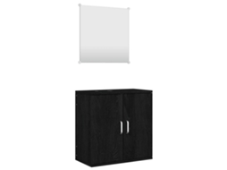 Conjunto de 2 Móveis para Casa de Banho, Madeira Preto MAISON EXCLUSIVE