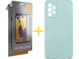 Capa e 2 Películas de Vidro Full Samsung A32 5G SKYHE Silicone Líquido Verde