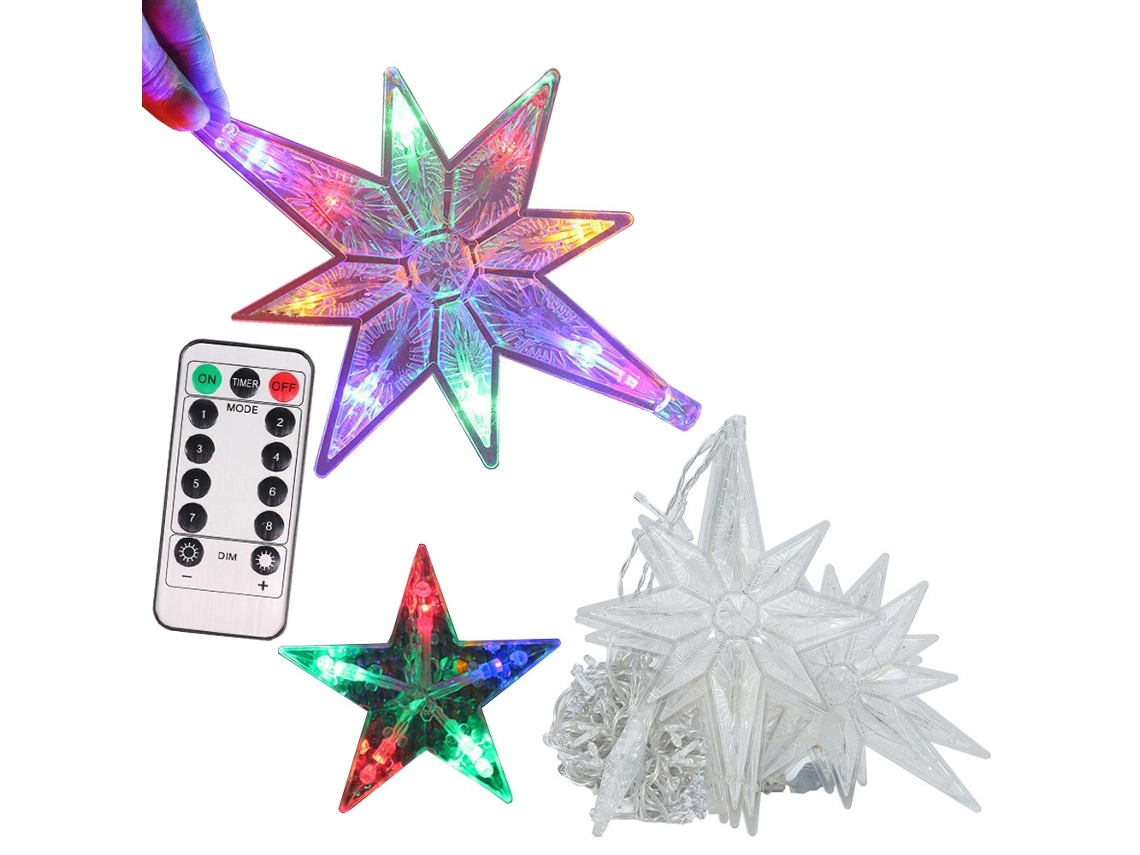 Guirlanda De Natal Com Estrelas De Led - Multicolorida