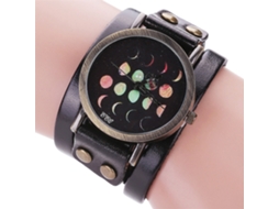 Reloj De Cuero Auténtico Para Hombre Y Mujer Con Caja De Bronce Unisex
