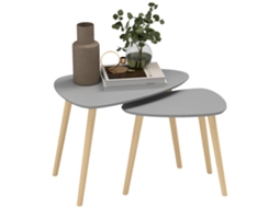 Mesa de centro moderna com tampo espesso LAMAISON, 100x50x45cm, carvalho