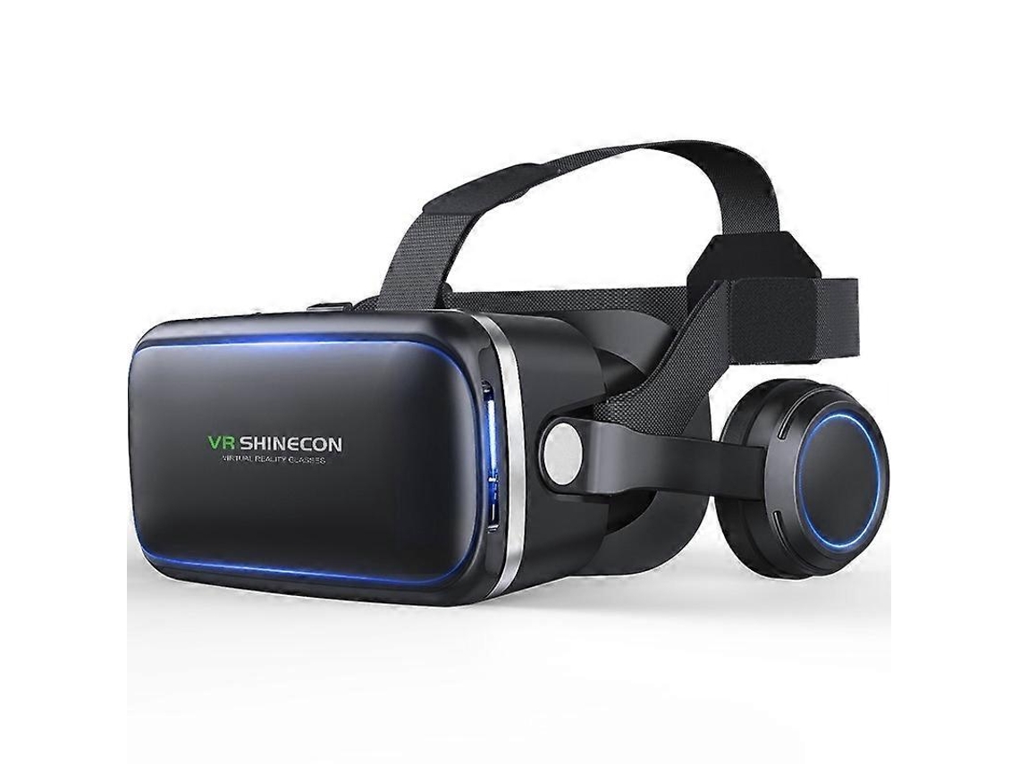Óculos De Realidade Virtual 3d Vr Shinecon G04e, Compatíveis Com Celulares De 3,5 A 6,0 Polegadas, Com Fones Hifi, Cor Preta