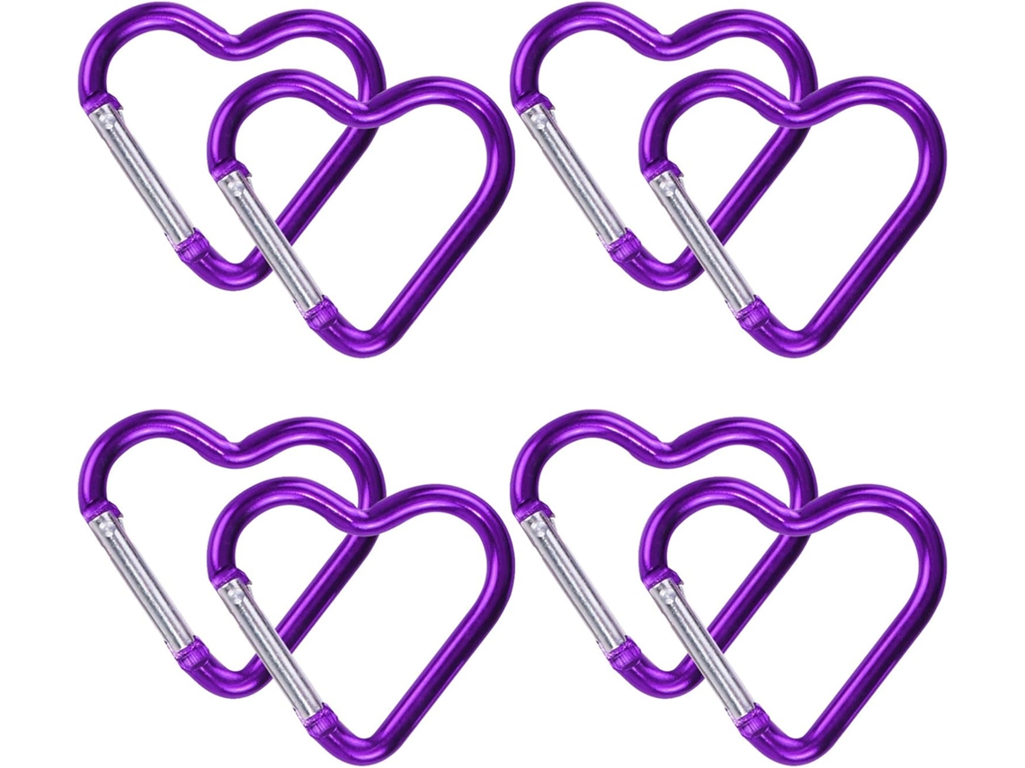 Mosquetões De Liga Alumínio Roxo - Conjunto 8 Peças Para Mochilas E