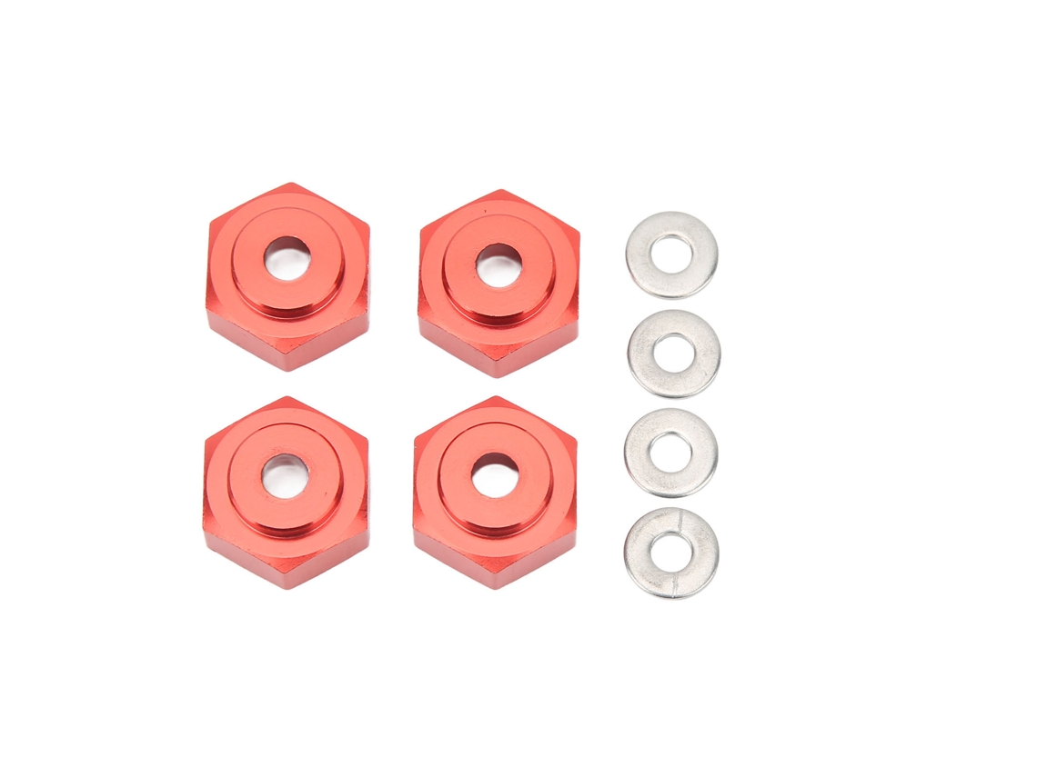 Mali 4pcs Conector Hexagonal Rc de Ligação Alumínio Adaptador de Roda Hexagonal para Carros Rc 1/10 Vermelho