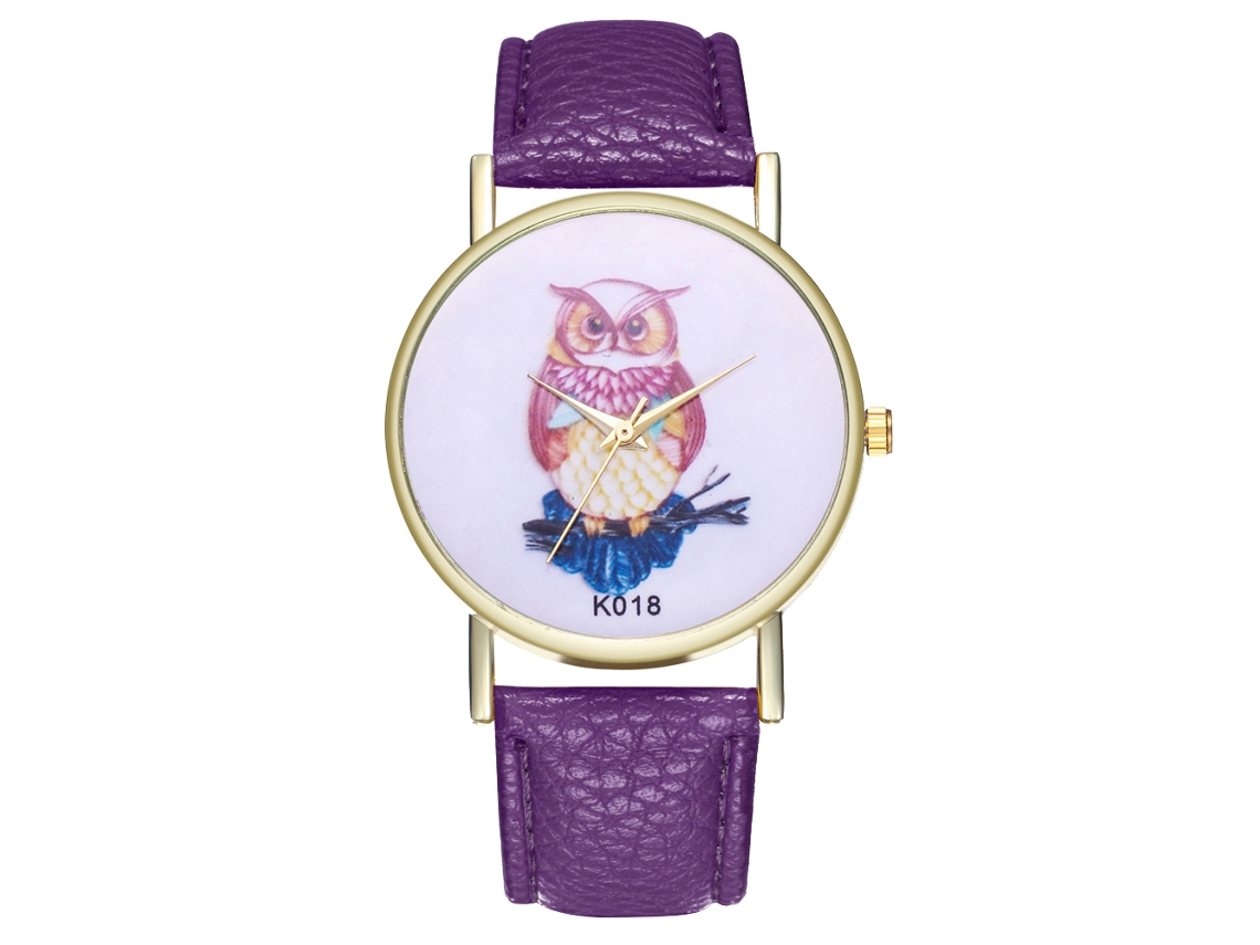 Reloj De Pulsera De Aleación Analógico De Cuarzo Con Dial Redondo Para Parejas Morado