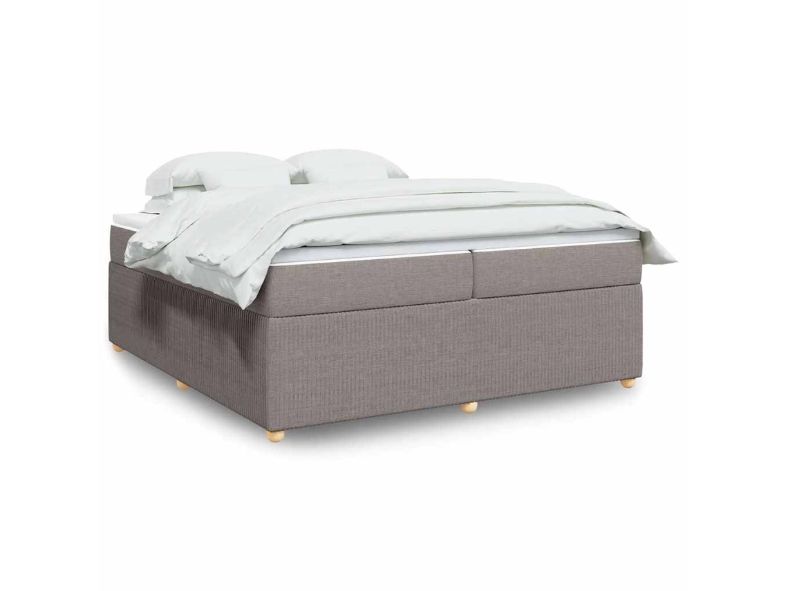 Vidaxl Cama Com Molas/colchão 200x200 Cm Tecido Castanho-acinzentado