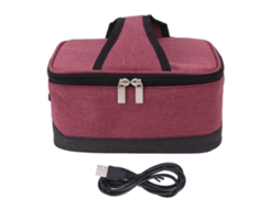 Lurelia Bolsa Aquecida Portátil, Usb, Vinho Tinto, 22 X 17 X 10 Cm, Escritório