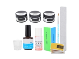 Kit De Manicura Com Ferramentas De Alongamento De Unhas, Cola, Lixa, Líquido Acrílico E Secador