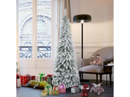 Árvore De Natal Nevada 180cm Com 523 Ramos E Base Em Aço Para Interiores
