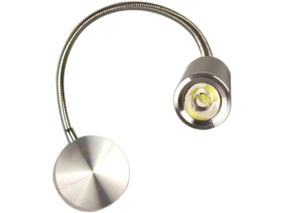Luminária de Parede Led de Alumínio Giratória 360° de 3w com Braço Flexível, Luz Branca para Leitura, Casa, Escritório, Base SFUSHOS