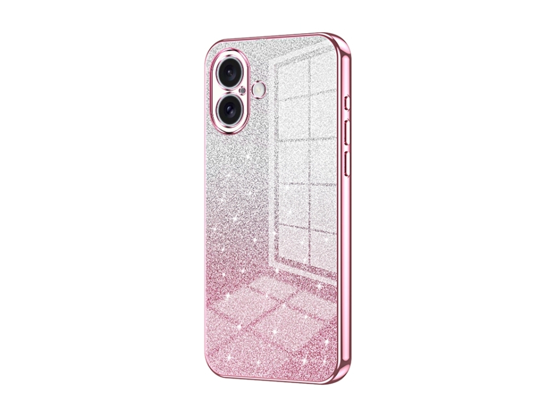Capa Para Iphone 16 - Glitter Degradê - Acabamento Eletroplaqueado