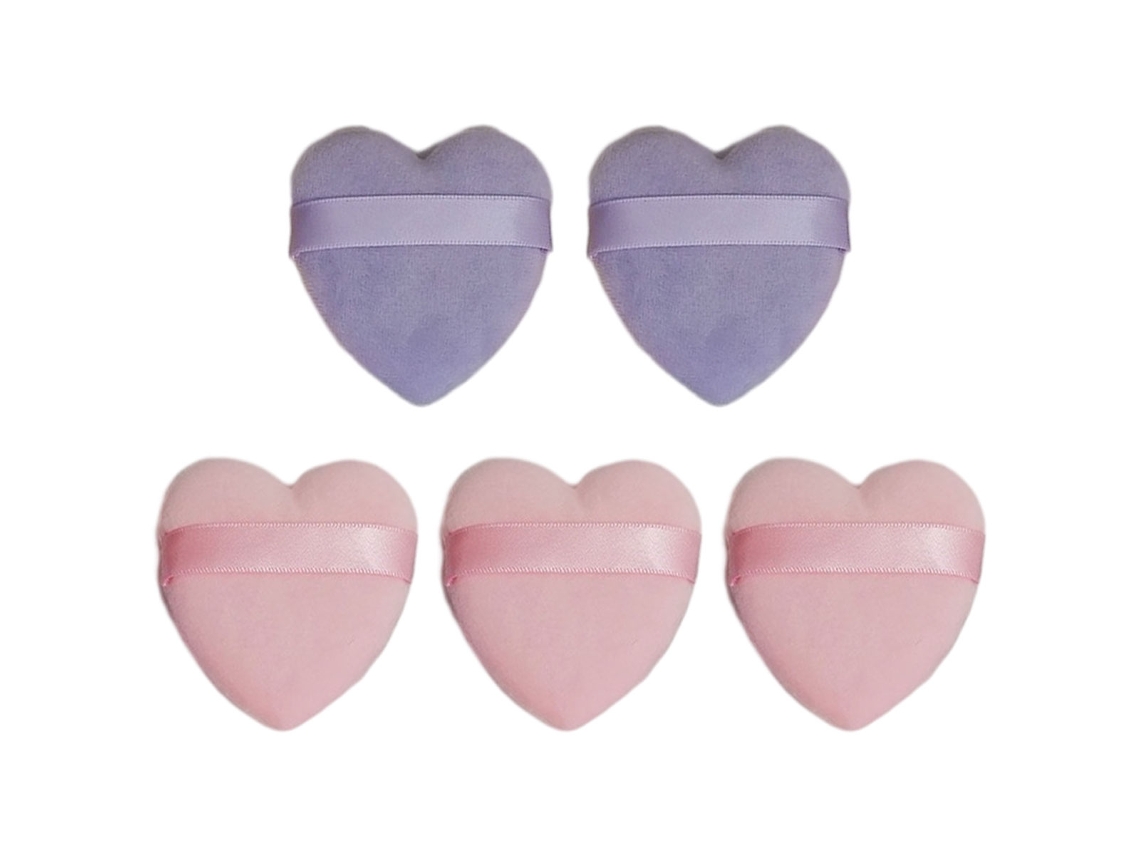 5pcs Esponja Em Forma De Coração Para Pó Facial Ferramenta De Beleza
