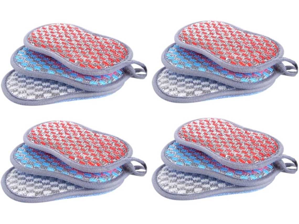 Escovas De Limpeza Para Cozinha, 3 Cores, 12 Unidades, Ação Poderosa Vayotoy