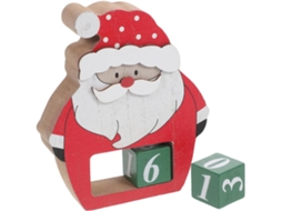 Calendário Do Advento De Madeira Com Blocos Do Papai Noel, Decoração De Natal Exclusiva Gokoco
