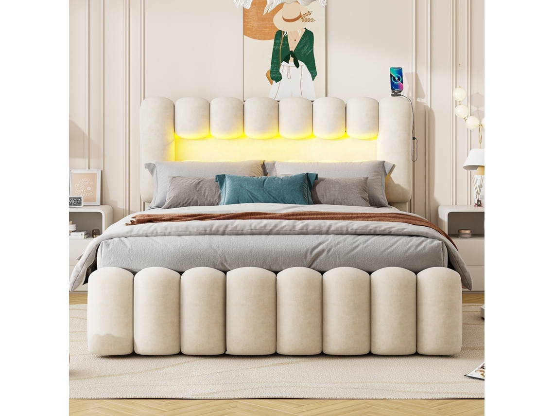 Beliche mezanino 90x200 cm com guarda roupa e escada KOMHTOM