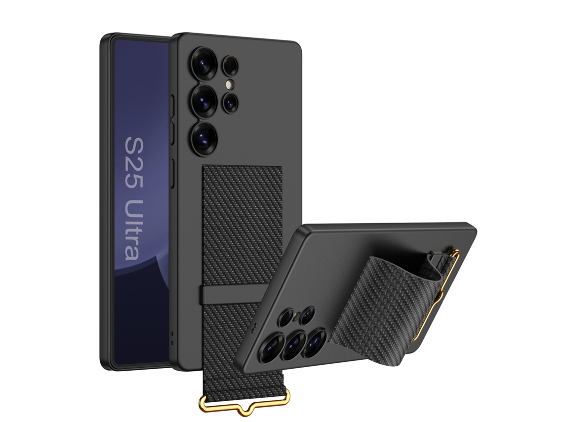 Capa Eifson Para Samsung Galaxy S25 Ultra, Com Suporte Para Pulseira (textura De Fibra De Carbono)