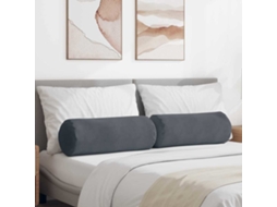 Vidaxl Almofadas De Apoio 2 Pcs Cinza Escuro Ø 25 X 70 Cm