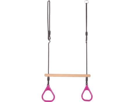 Trapézio de Argolas DICE com Argolas de Plástico Cor-De-Rosa