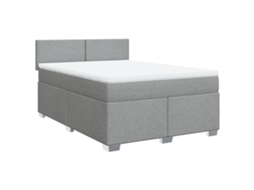 Box Spring Bed, Box Spring Beds Vidaxl Cinzeto Tecido (140 X 200 Cm)