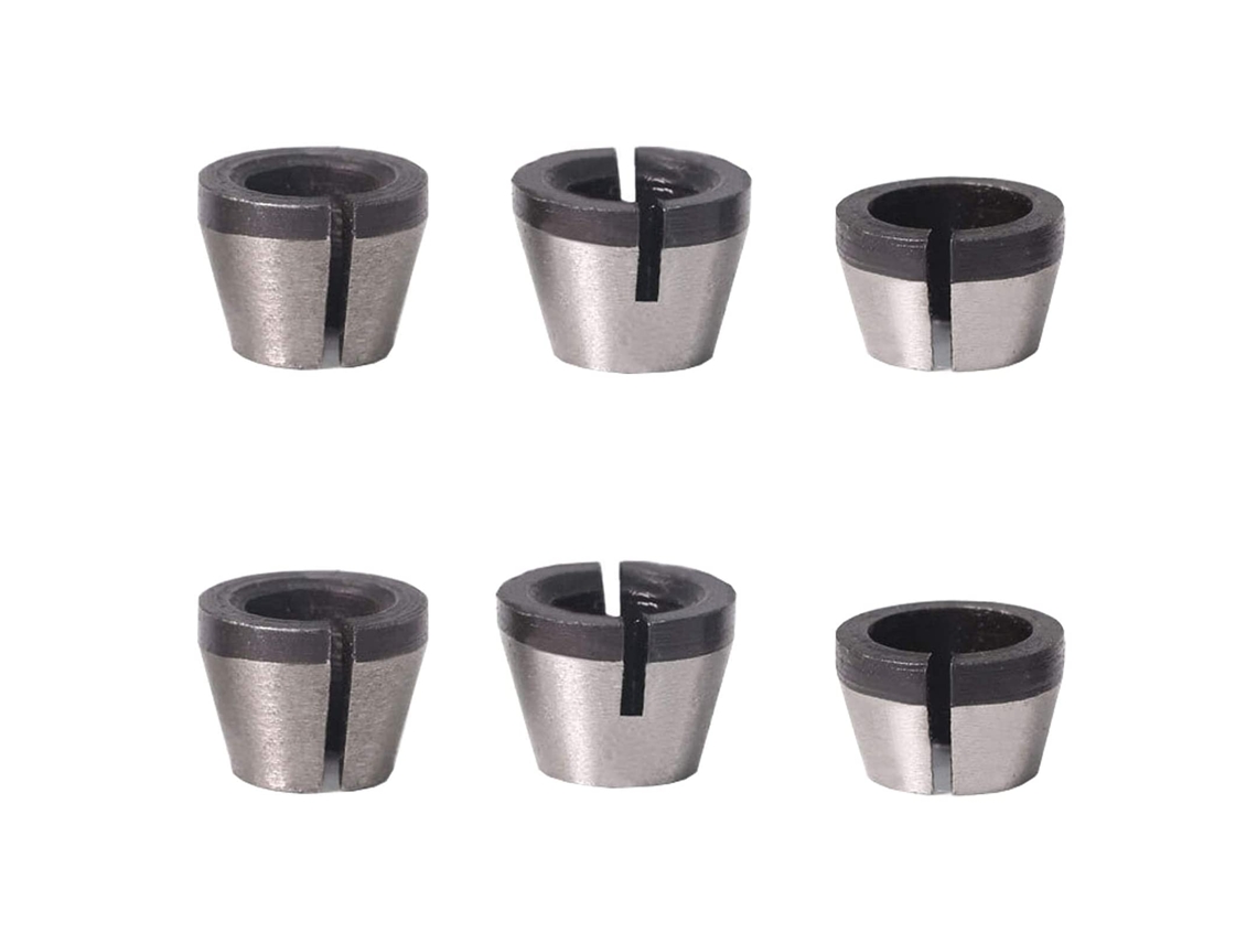 Adaptador De Mandril De 6 Peças Para Fresadora Pinça De Fixação 6/6.35/8mm Ideal Para Fresagem,usinagem E Trabalhos Em Madeira Btforus