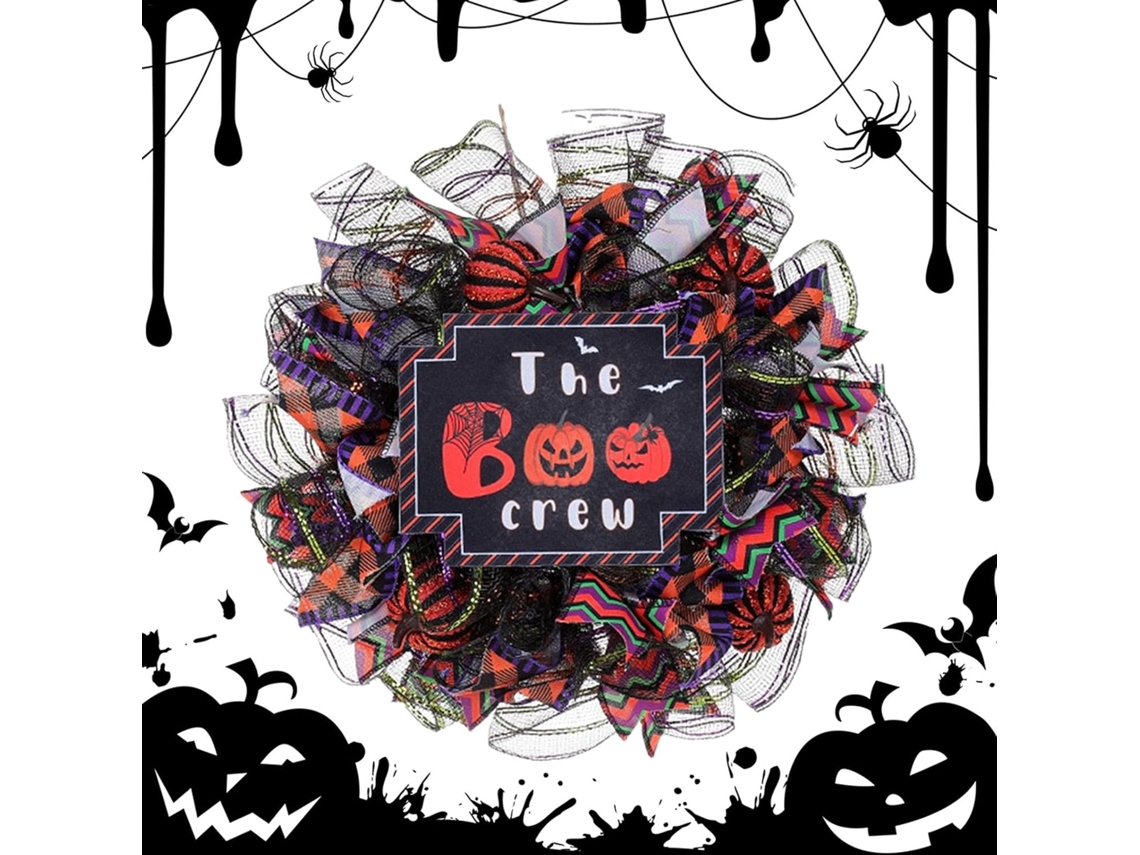 Guirlanda De Halloween Para Porta, Decorações De Halloween Para Porta, Luzes Led, Teia De Aranha, De Gokoco