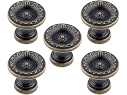 Conjunto De 5 Puxadores Para Móveis Em Liga Zinco Preto Antigo, Ideais Para Portas E Gavetas Fáceis De Instalar Em