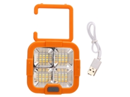 Lanterna de Trabalho Led Recarregável Usb, com Gancho, IpX5, 4 Modos, Placa Solar, para Reparo, Construção | S/MARCA