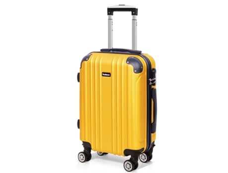 Mala De Viagem De Cabina 55cm, Mala De Viagem Pequena, Mala De Viagem Pequena E Leve, Material Abs Resistente E Leve, 55x35x22cm, Amarelo Limão Todeco