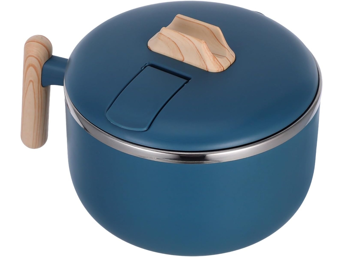 Tigela Portátil Para Ramen Vosarea De 1200ml Em Aço Inoxidável, Multifuncional E Com Design Anti Escaldante Para Cozinha