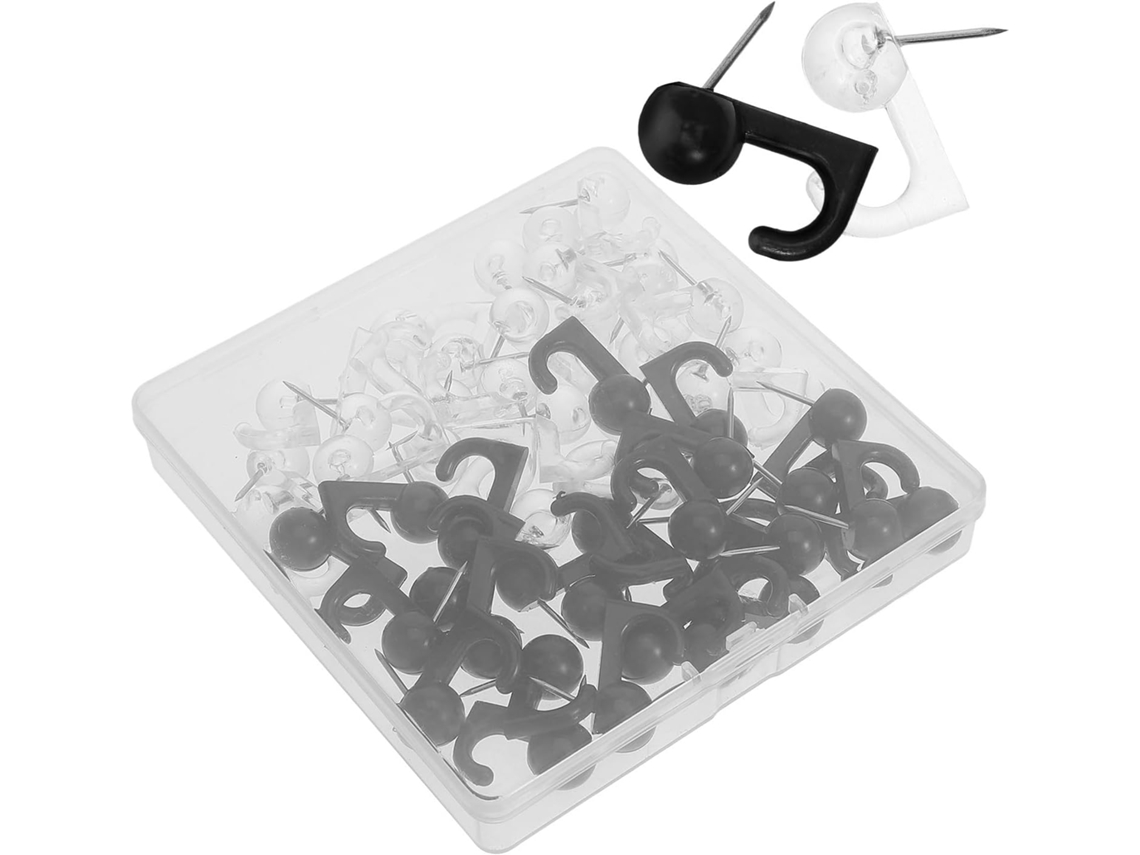 Ganchos de mesa com pequenas tachas transparentes Uonlytech, 50 unidades, para pendurar fotos, mapas e papéis.