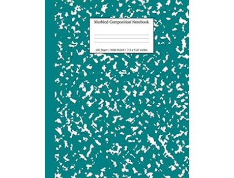Livro Marbled Composition Notebook Teal Marble Wide Ruled Paper Subject Book School Essentials de Young Dreamers Press (Inglês)