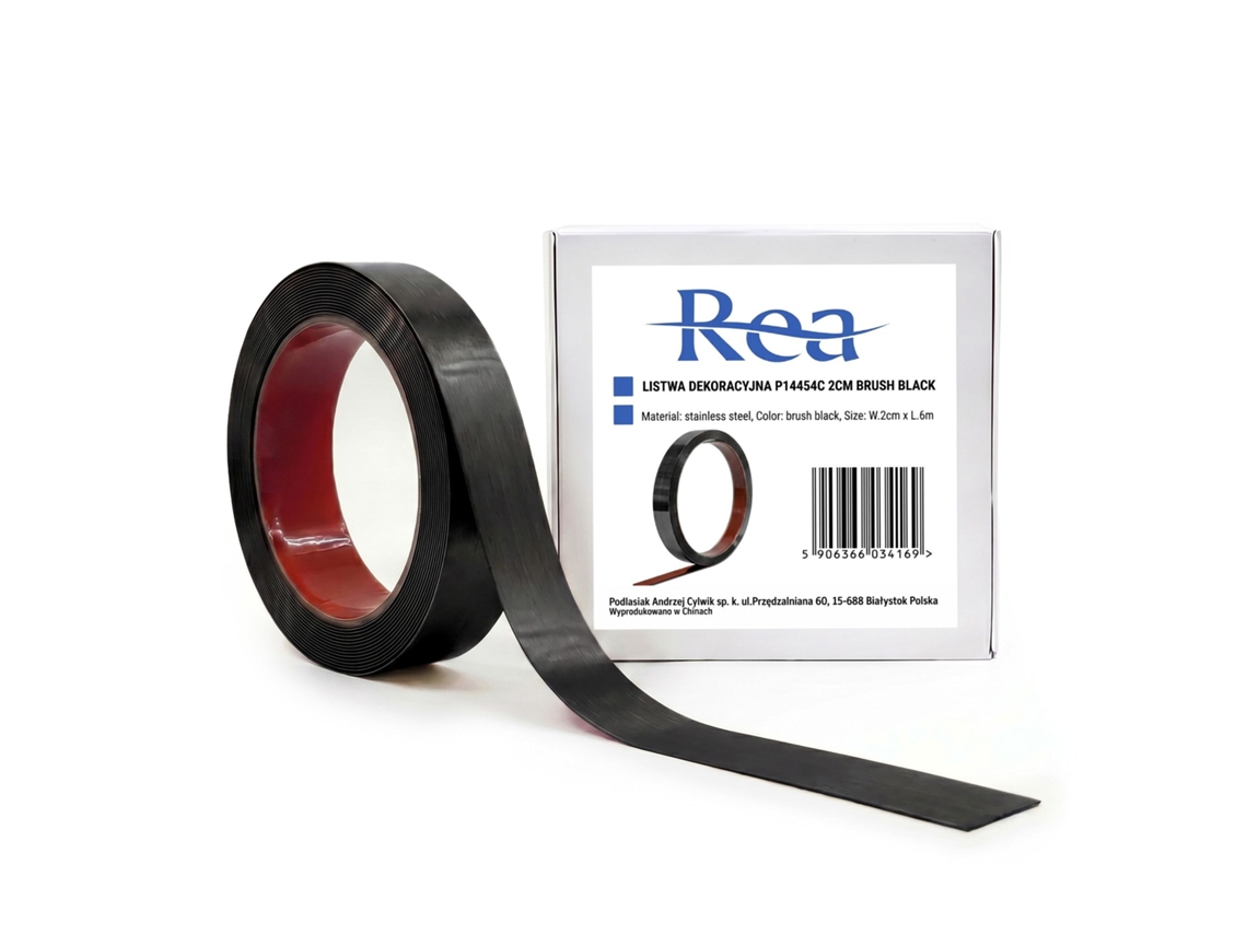Friso Decorativo Autoadesivo REA P14454c Brush Black