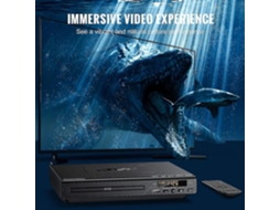 Leitor De Dvd Para Tv, Leitor De Dvd Blue Ray Com Controle Remoto, Cabo Hdmi Perucas Slowmoose (inclui Pano De Limpeza)