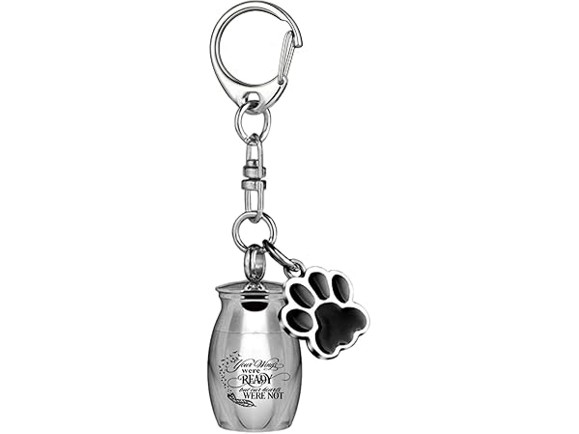 Porta chaves com Urna para Cinzas de Animais de Estimação, em Aço Inoxidável Pingente Pegada, À Prova D‘água e Cremação Adequada STELASPLEN