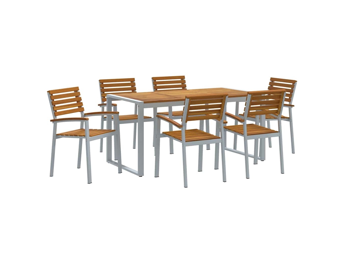 Maison Exclusive - Conjunto De Jantar Para Jardim 7 Unid. Cinzeto