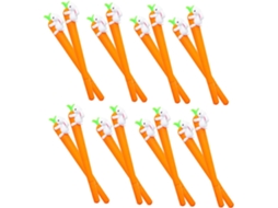 24 Canetas Em Gel Cenoura 0,5mm Pretas Com Desenhos Fofos De Coelho Da