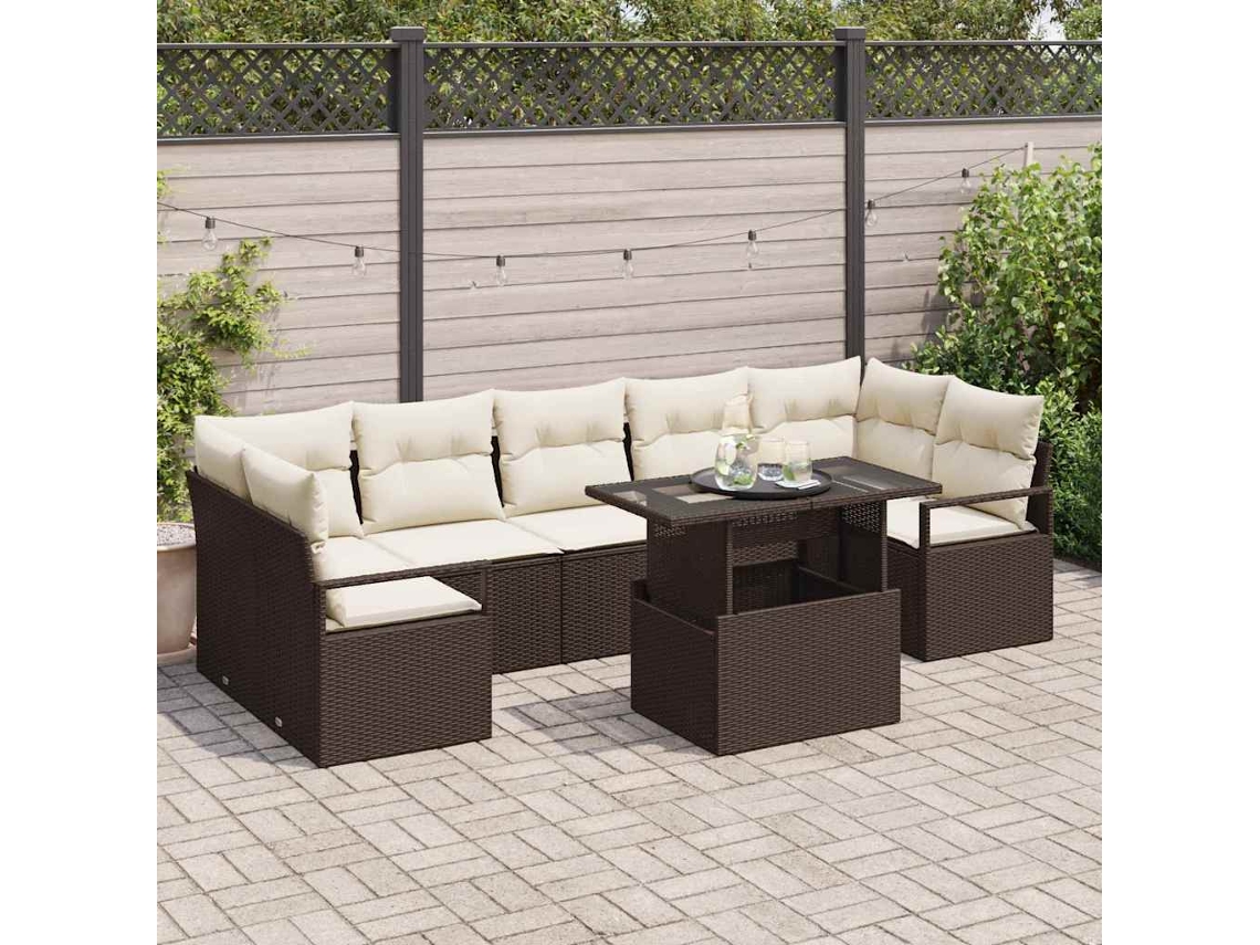 Vidaxl Conjunto De Sofá De Jardim 8 Unid. 7-número De Lugares