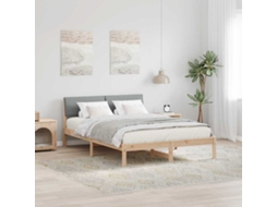 Vidaxl Estrutura Da Cama Marrom E Cinza Claro 140 X 200 Cm
