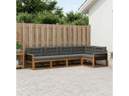 Vidaxl Conjunto De Sofás Para Exterior 5 Unid. Natural E Antracite