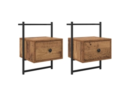 Conjunto de 2 Armários de Cabeceira Madeira Antiga 35x30x51 cm MAISON EXCLUSIVE