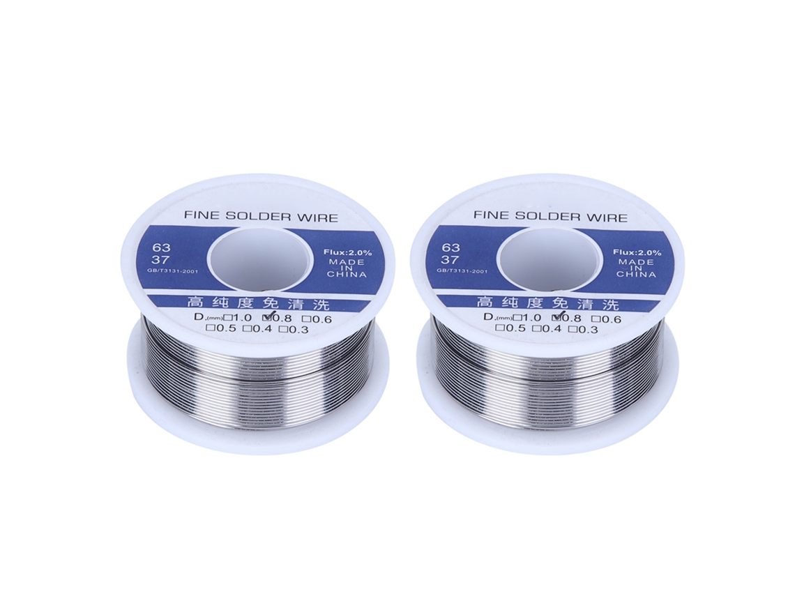 2pcs Fio De Solda 0.8mm Com Núcleo De Esterco De Estanho Para Soldagem Elétrica 100g