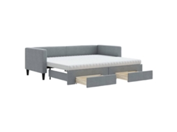 Daybed With Trundle, Daybeds With Trundles Vidaxl Cinzeto Tecido (80 X 200 Cm)