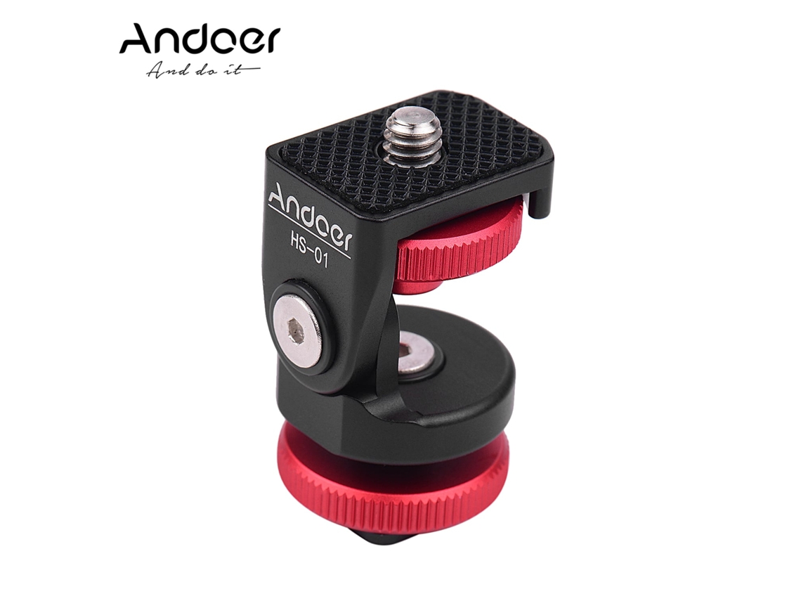 2026 adaptador de Zapata Caliente Y Fría para Monitor, Luz Led Y Montaje Ajustable Con Tornillo 1/4"