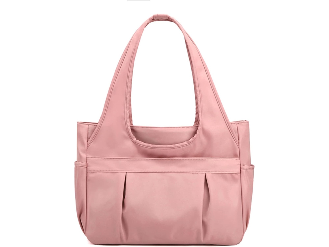Mala De Mão Em Nylon Impermeável - Saco De Ombro Leve E Durável - Rosa