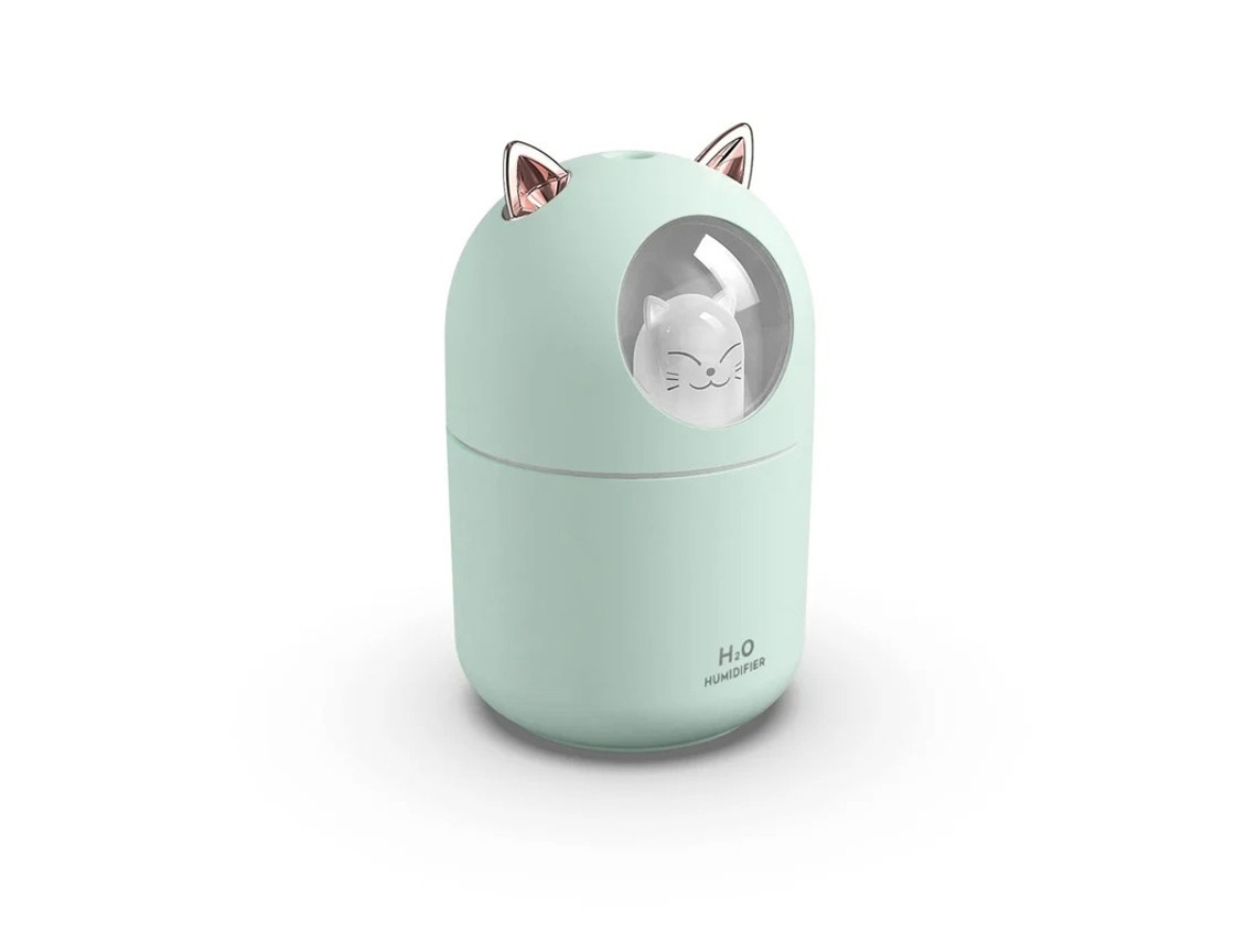 Umidificador Portátil 300ml Névoa Fria Luz Noturna Auto Desligamento Bestvite Verde