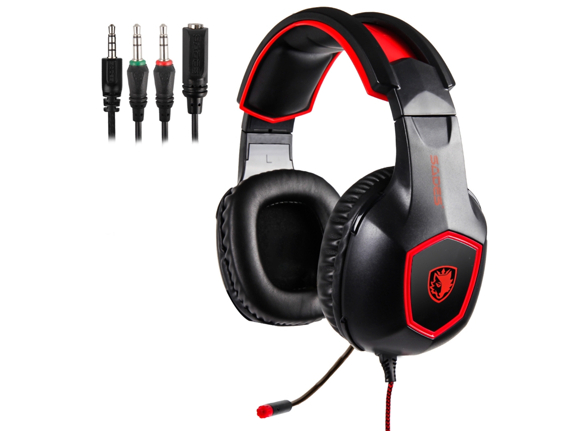 Auscultadores Bluetooth TRUMSEN Sa818 Over Ear Preto Vermelho